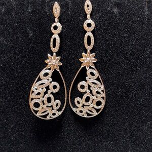 Elegant Gold and Silver Drop Earrings